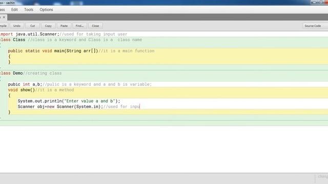 class and object in java program