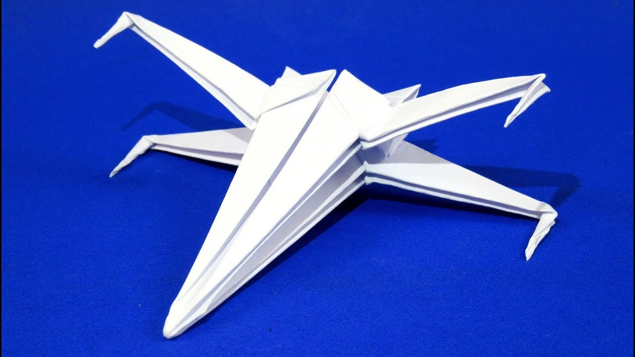 Истребитель из бумаги. Оригами x-wing самолет из бумаги