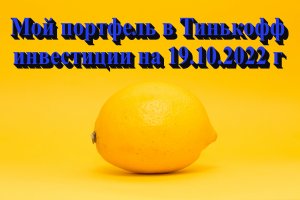 Мой портфель в Тинькофф инвестиции на 19.10.2022 г  Не является инвестиционной рекомендацией