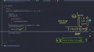 Heap : Merge k Sorted Arrays (O(K^2logK)) Approach