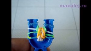 Браслет из резинок СПИРАЛЬКИ на рогатке | Плетение из резинок Rainbow Loom