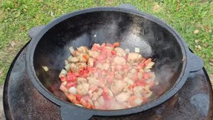 КУРИЦА С ОВОЩАМИ В КАЗАНЕ НА КОСТРЕ ЗА 30 МИНУТ. ПРОСТО И ОЧЕНЬ ВКУСНО