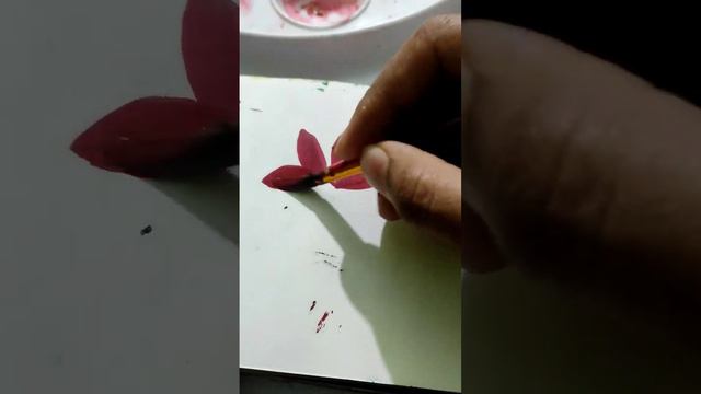 ONE STROKE RED FLOWER EASY FLOWER PAINTING #art #acylic #drawing #painting #acyrlic #artandcraft