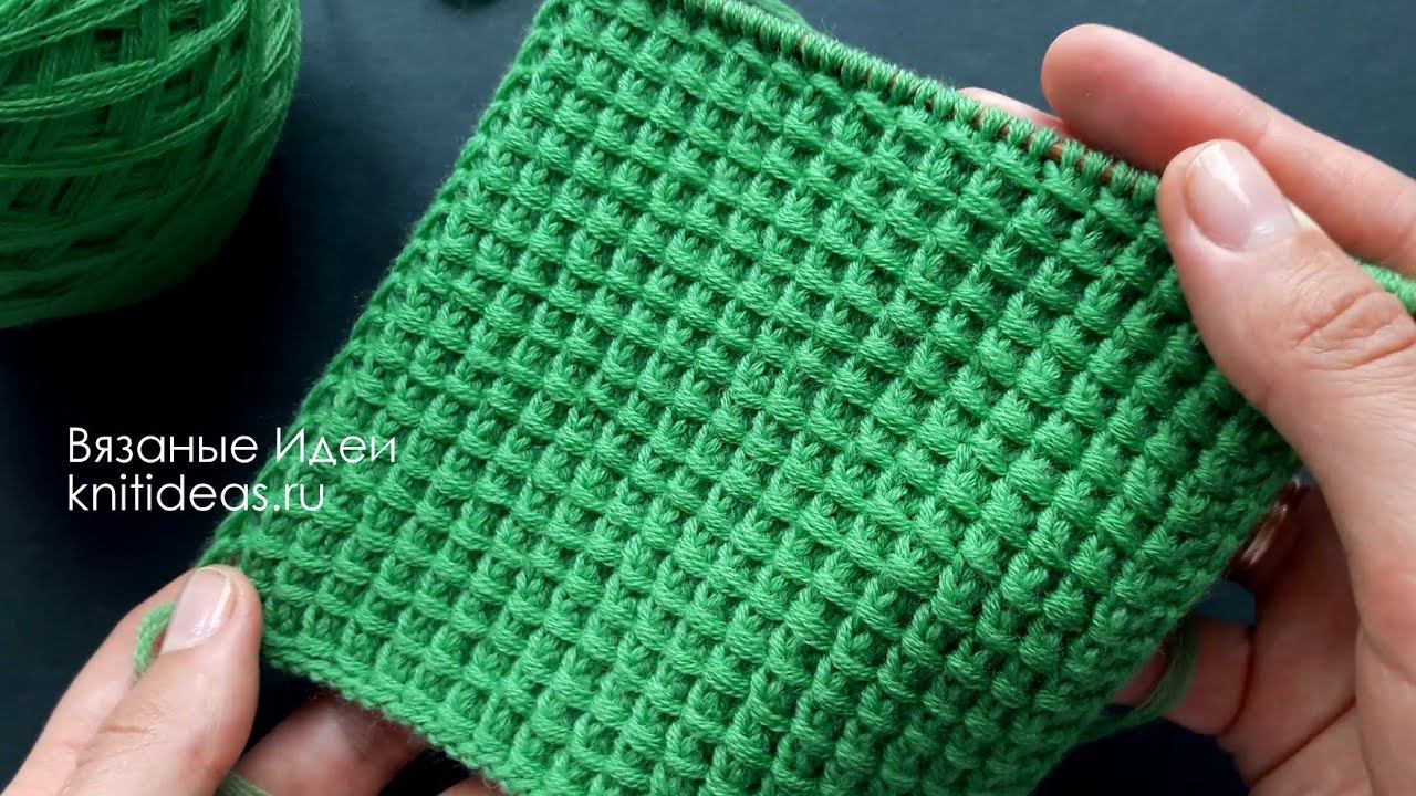 Простейший узор спицами "Бамбук"! Bamboo Stitch Knitting Pattern Tutorial