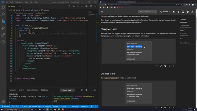 React & Material UI #8: Add dark mode to your site (theming) смотреть онлайн