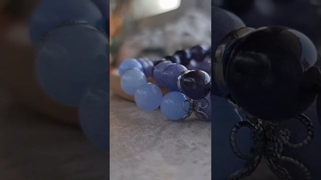 ? Сет браслетов из аметиста и ангелита