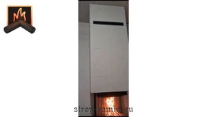 Традиционный вариант оформления трехсторонней топки АСТОВ П3С 7057 полкой из натурального мрамора