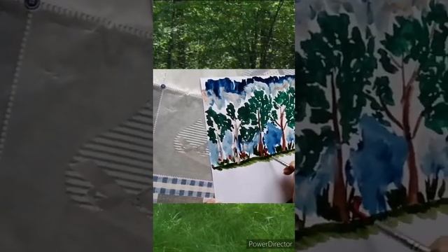 Рисование методом монотипия "Отражение в озере" смотреть онлайн