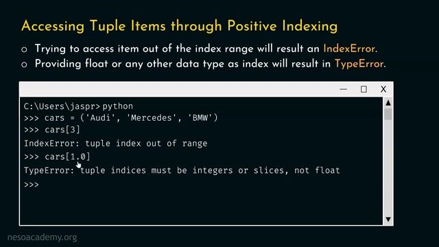 Accessing Tuple Items in Python
