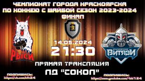 ВИТЯЗИ - РЫСИ24  КРАСНОЯРСК КФХ  ЛД СОКОЛ(14.05.2024  21:30)