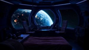 Travel in Galaxy and Deep Sleep in Bedroom Spaceship with Space Sounds | Starship Sleeping Quarters