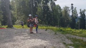 Неудачный взлет на параплане, ошибка парапланериста.