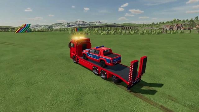 TRANSPORT OF COLORS ! TRANSPORTING VOLKSWAGEN POLICE CARS WITH COLORED MAN TRUCKS ! - FS 22