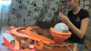 Мастер-класс светильник из изолона кошка Карамелька. МК светильник