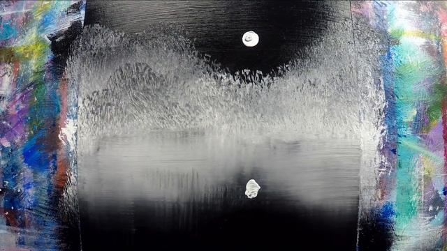 Black and White / Landscape / 172 / Moon / Relaxing / Abstract Painting / Demonstration смотреть онлайн