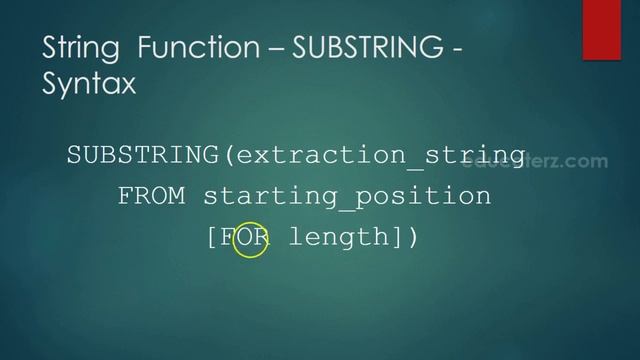 3.6.3 String Function-SUBSTRING смотреть онлайн