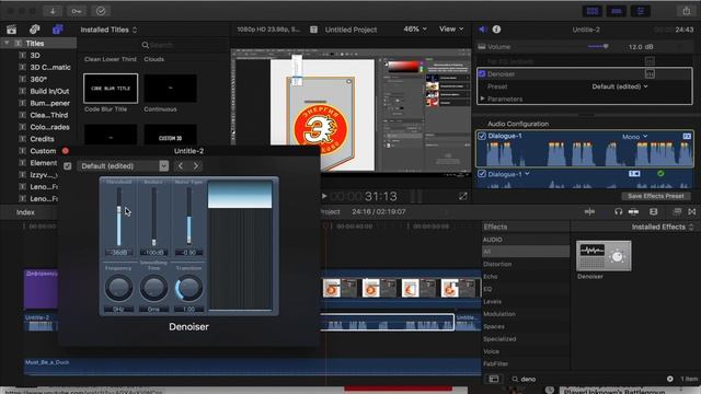 Как убрать шумы от микрофона в FCPX?