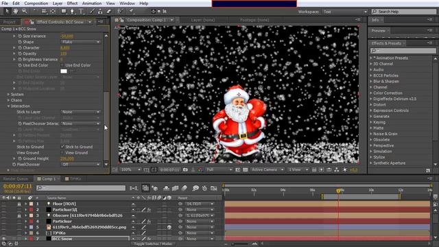 ? Как сделать падающий СНЕГ в After Effects простыми способами ❄️ плагины анимация снега - AEplug01
