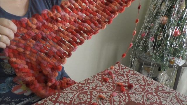 Как связать шарф из пряжи с помпонами, вязание на спицах, рукоделие, жизнь в Канаде