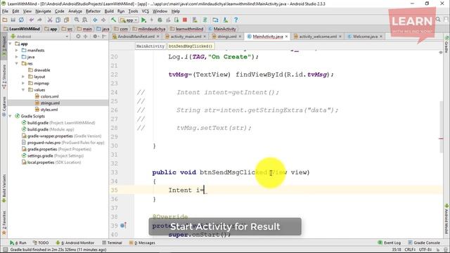 #Android App Development Tutorial in Hindi-11-Start Activity for Result-Learn with Milind-हिंदी