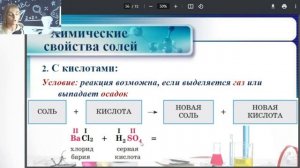 ПОГОВОРИМ О РЕАКЦИЯХ ВЗАИМОДЕЙСТВИЯ СОЛЕЙ С КИСЛОТАМИ