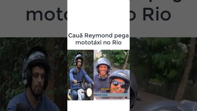 Cauã Reymond pega mototáxi no Rio