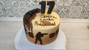 Торт Клубника - мак - лимон. Оформляем торт для геймера.Counter-Strike: Global Offensive