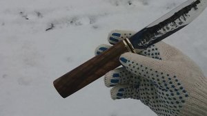 Якутский нож своими руками.Мой первый нож якутского типа.
