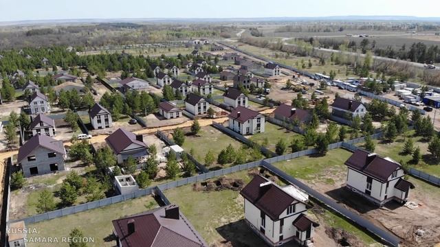 Полёт над Эко Парк - посёлок в соснах / строительство / Красноярский район / Самарская область смотреть онлайн