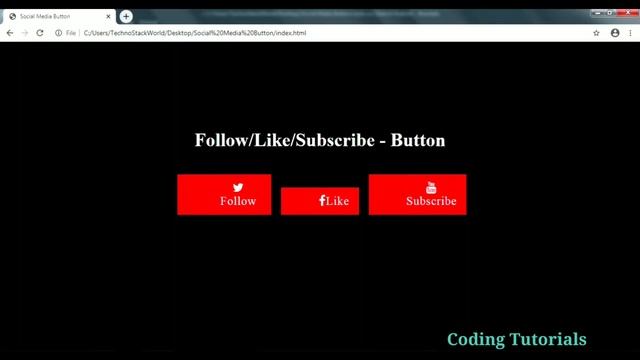 Like Share Subscribe Button in HTML with CSS #htmltutorial #codingtutorials