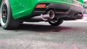 subaru levorg STI 2017 замена сток банок на новые прямоточные , трасса сток