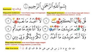 Чтение Корана по правилам таджвида: Сура Аль-Кафирувн