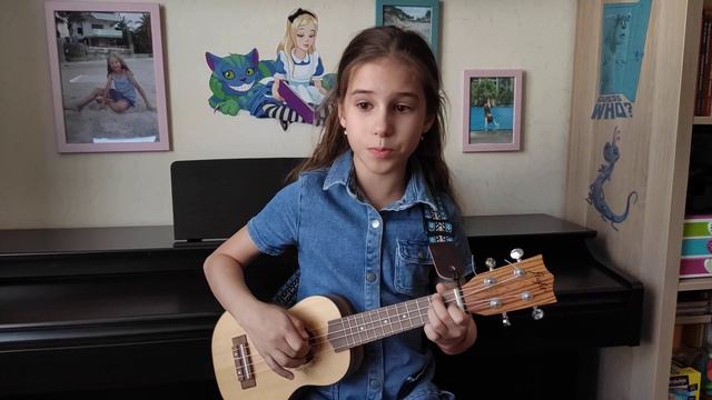 Ukulele cover - "А закаты алые" (исп. Ильвовская Полина, 9 лет) #75летпобеды #75летиепобеды