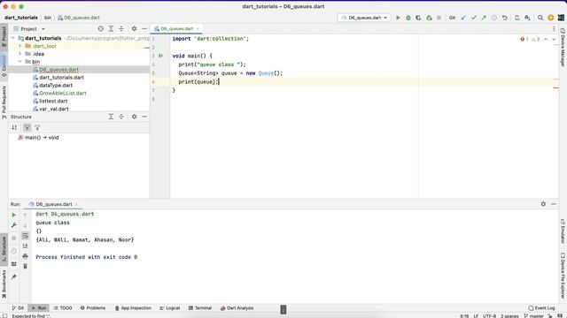 Queue in Dart English | Dart Programming | dart tutorial | full dart tutorial | dart for beginner