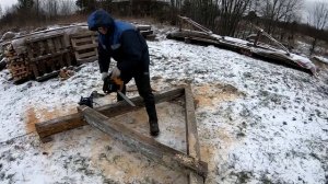 Запряг мотособаку чистить снег! Волокуша и мотобуксировщик.