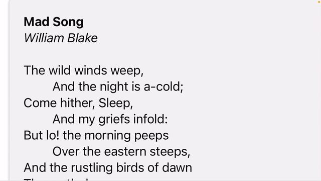 🎚 William Blake’s “Mad Song” 🎚 смотреть онлайн