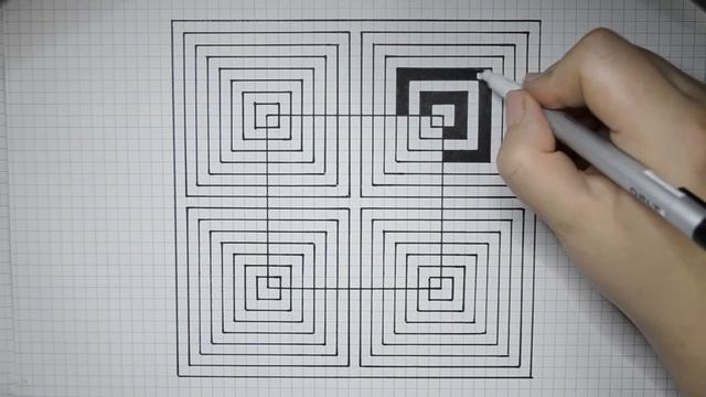 Рисунки по клеточкам, иллюзия #рисункипоклеточкам