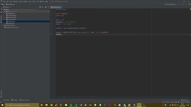 Email Sender (gmail) - Python PyCharm - Tutorial #7
