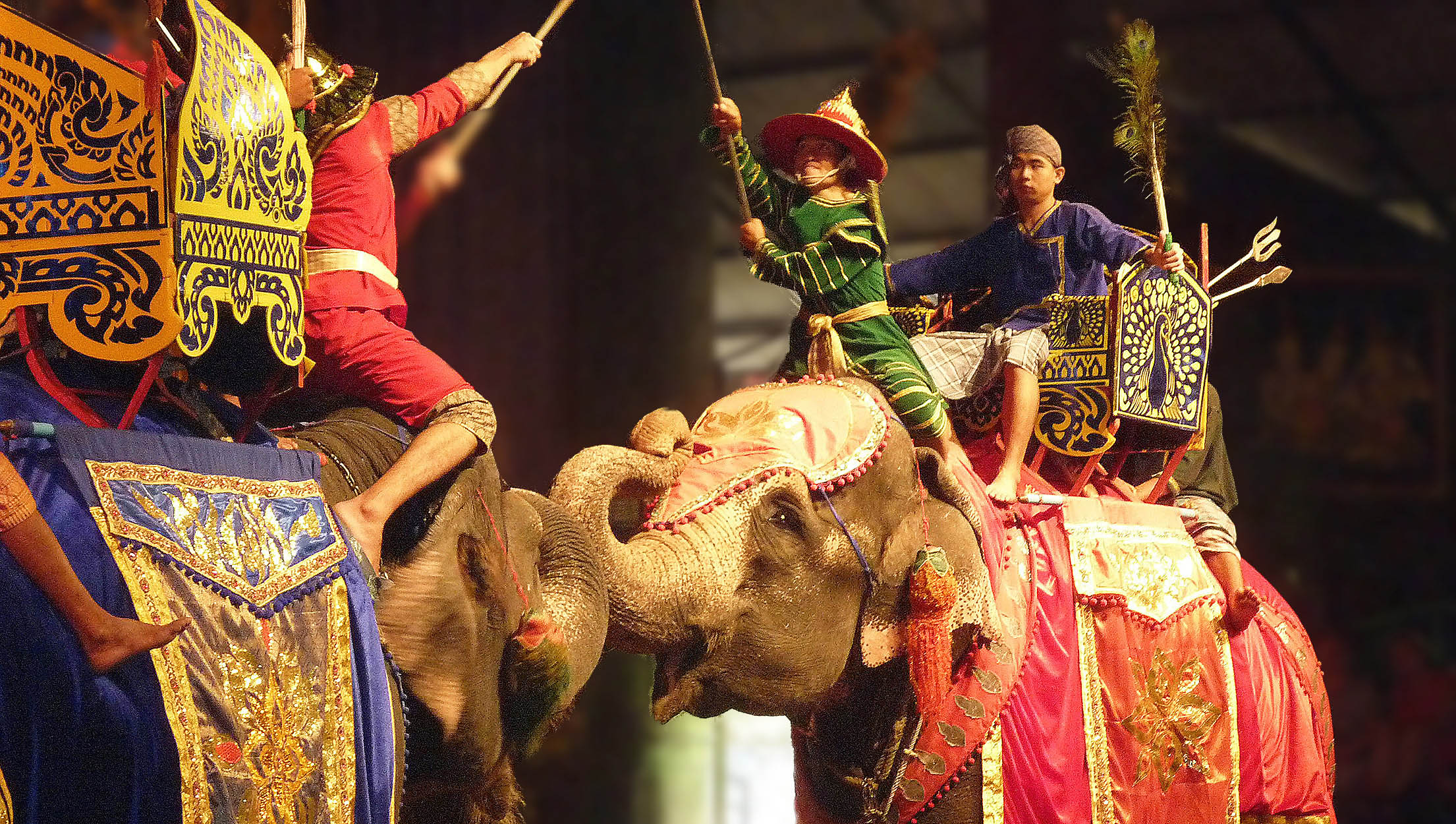 Красочные национальные шоу со слонами (Парк Нонг Нуч)