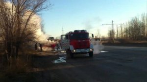 Сгоревшие пожарные машины