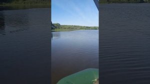 с лодкой на реке Парша.