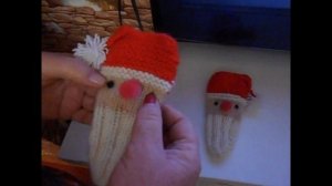 Вязание   детских новогодних носочков с Дедом Морозом.