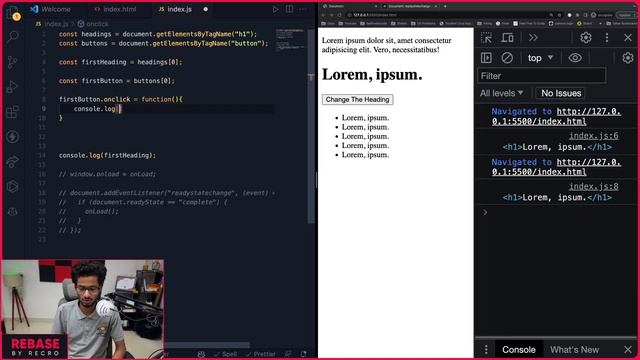 4.Click Event & Count Change: Demo App with DOM Manipulation in JavaScript