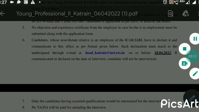 ICAR - IARI Agriculture jobs - 2022