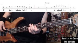 Don't Let Me Down by The Beatles - Bass Cover with Tabs Play-Along