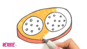 Бутерброд с колбасой - рисуем простой рисунок для детей | Sausage sandwich drawing | Color&Berries