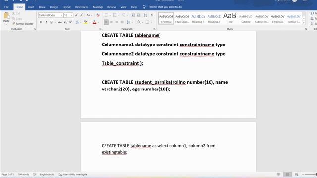 How To Create table in SQL with execution |  Insert Statement in SQL | Learn Oracle SQL Course 2023