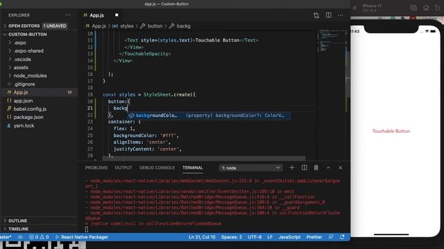 The easiest way to create custom button on React Native | Part 1 смотреть онлайн