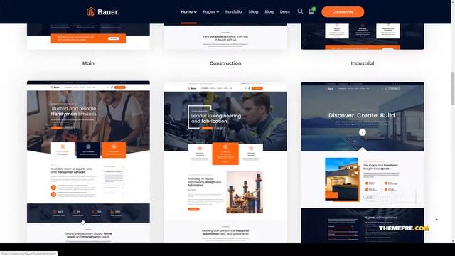 Bauer Construction and Industrial WordPress Theme construction company handyman Easy Create Website смотреть онлайн