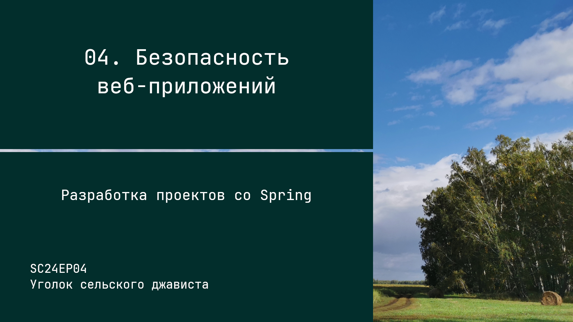 SC24EP04 Безопасность веб-приложений - Разработка проектов со Spring #java #spring #security